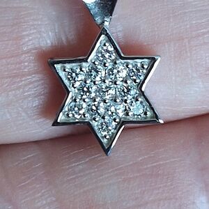 14kt Star of David 0.40ct Genuine Diamonds Pendant Necklace 14kt White Gold